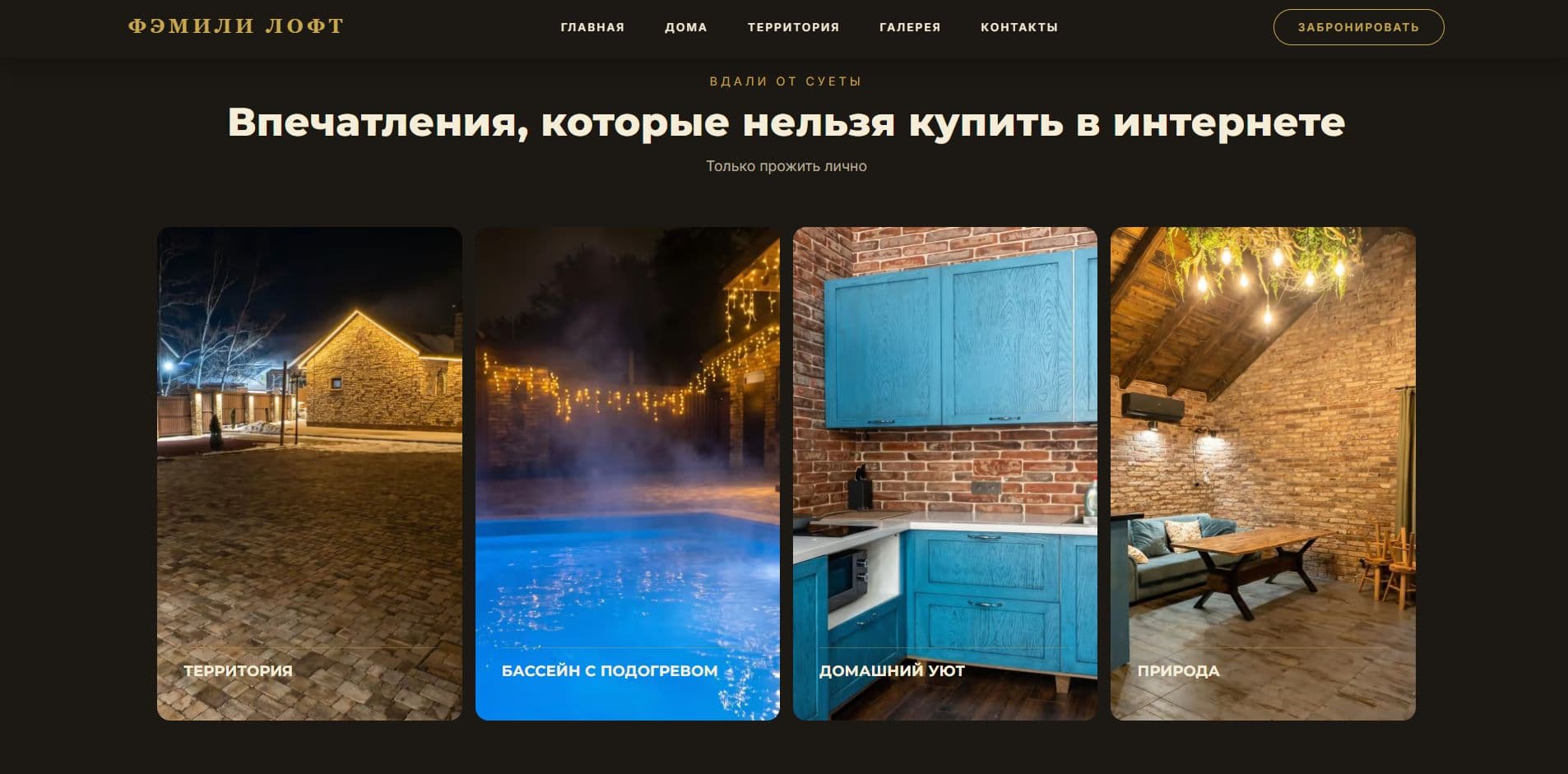 Кейс «Сайт для Family Loft» — ключевой экран интерфейса